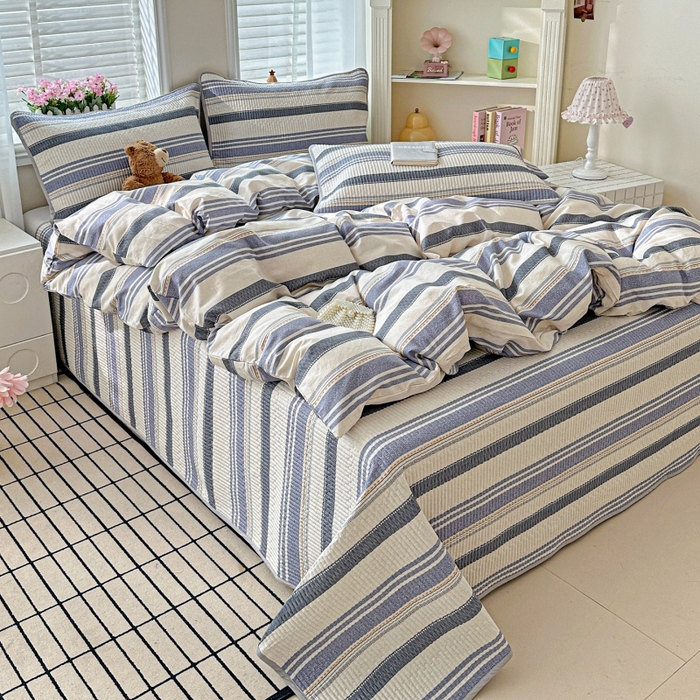 91家纺网 家纺一手货源 找家纺 文黛家居 2026新款全棉夹棉印花床盖四件套【支持定做】 乐芙生活