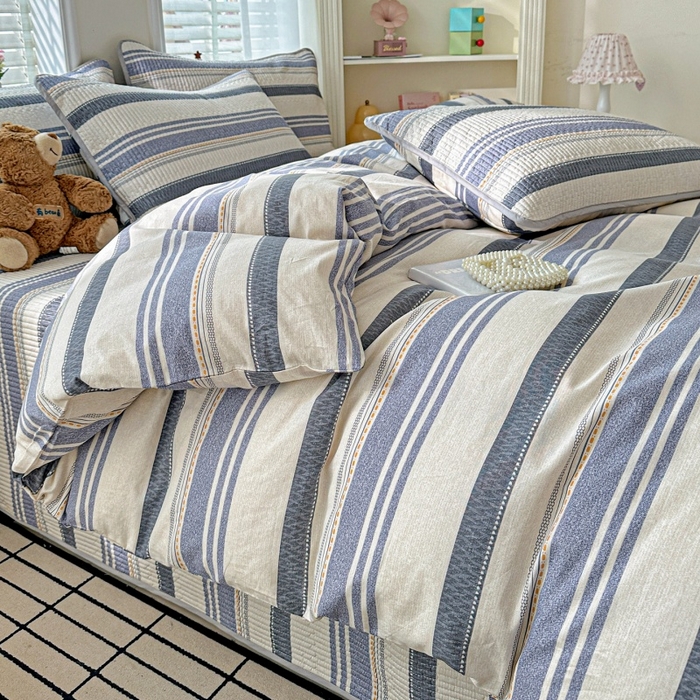 91家纺网 家纺一手货源 找家纺 文黛家居 2026新款全棉夹棉印花床盖四件套【支持定做】 乐芙生活