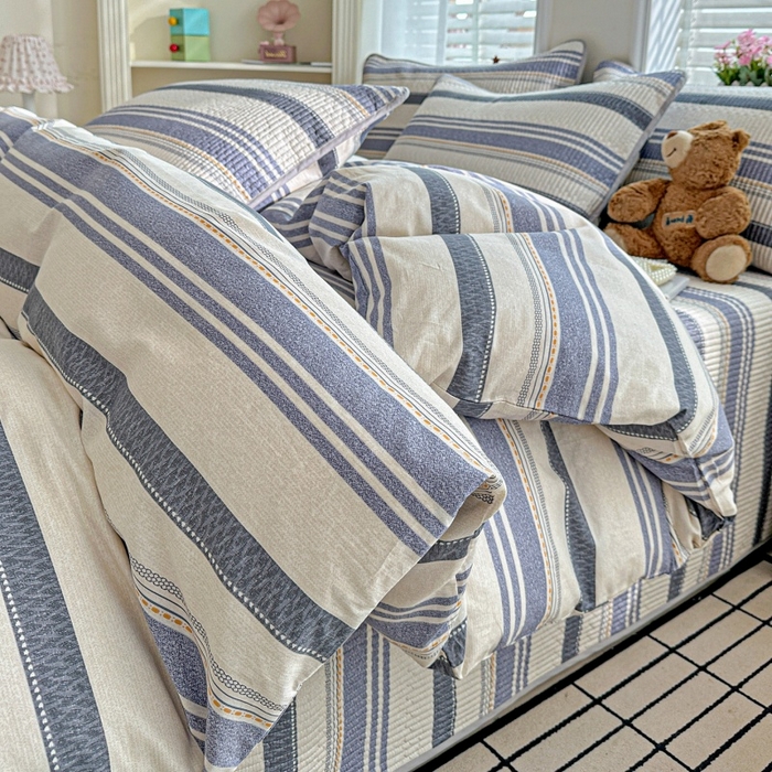 91家纺网 家纺一手货源 找家纺 文黛家居 2026新款全棉夹棉印花床盖四件套【支持定做】 乐芙生活