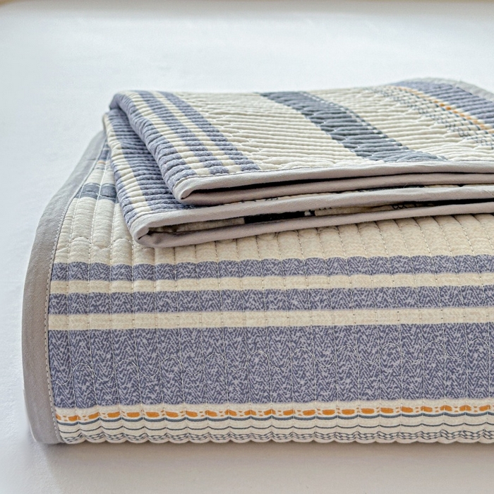 91家纺网 家纺一手货源 找家纺 文黛家居 2026新款全棉夹棉印花床盖四件套【支持定做】 乐芙生活