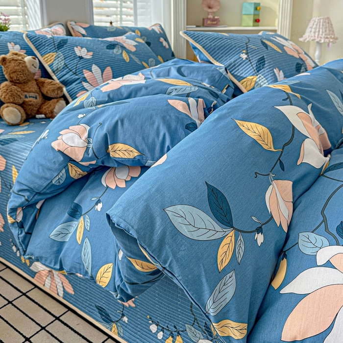 文黛家居 2026新款全棉夹棉印花床盖四件套【支持定做】 流莹