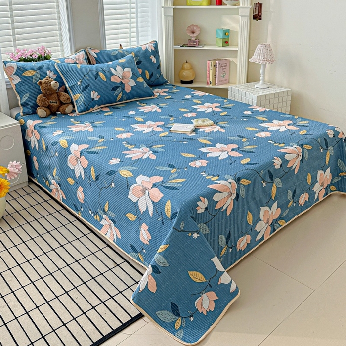 91家纺网 家纺一手货源 找家纺 文黛家居 2026新款全棉夹棉印花床盖四件套【支持定做】 流莹