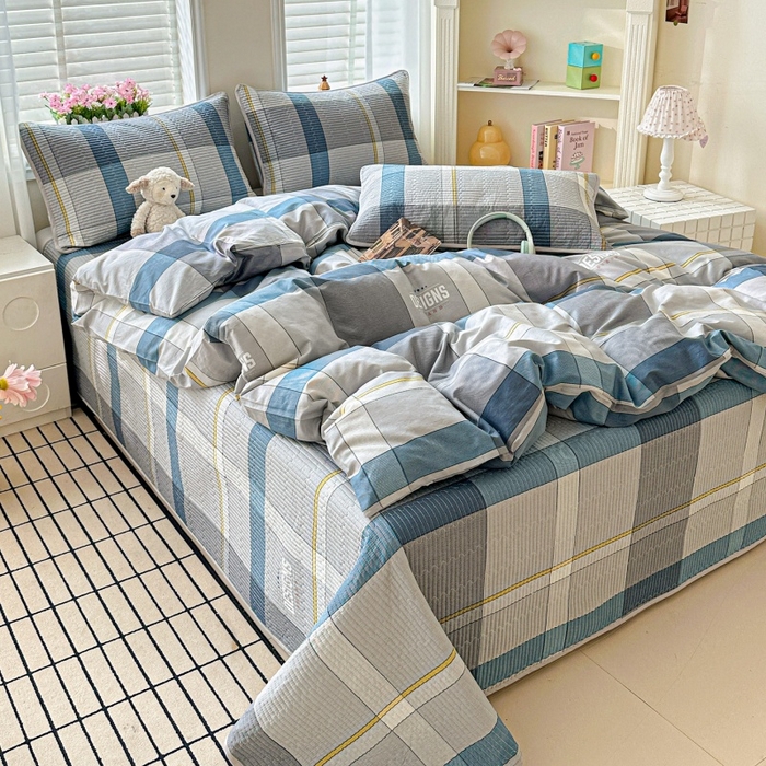 91家纺网 家纺一手货源 找家纺 文黛家居 2026新款全棉夹棉印花床盖四件套【支持定做】 摩卡庄园