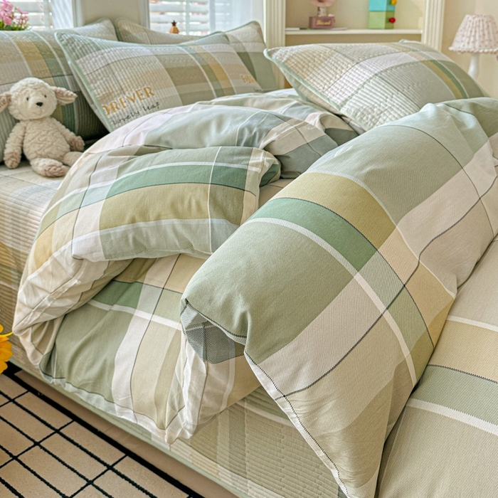 文黛家居 2026新款全棉夹棉印花床盖四件套【支持定做】 素格