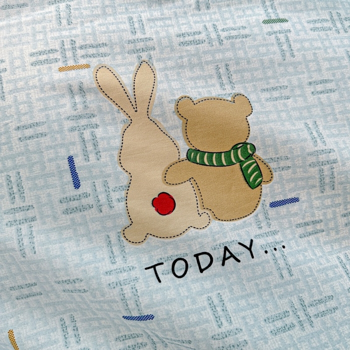 91家纺网 家纺一手货源 找家纺 文黛家居 2026新款全棉夹棉印花床盖四件套【支持定做】 小幸运