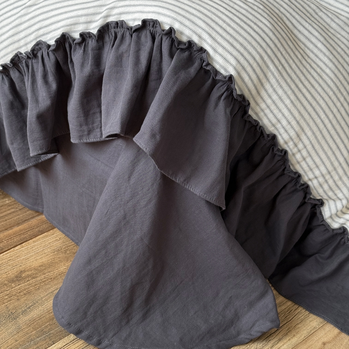 91家纺网 家纺一手货源 找家纺 （总）佳汐蓝家纺 2026新款双层皱皱纱四件套-小杏芙