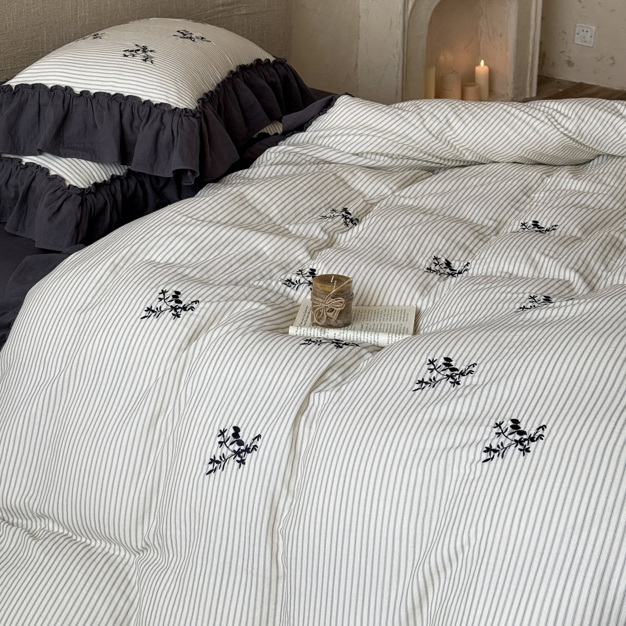 91家纺网 家纺一手货源 找家纺 （总）佳汐蓝家纺 2026新款双层皱皱纱四件套-小杏芙