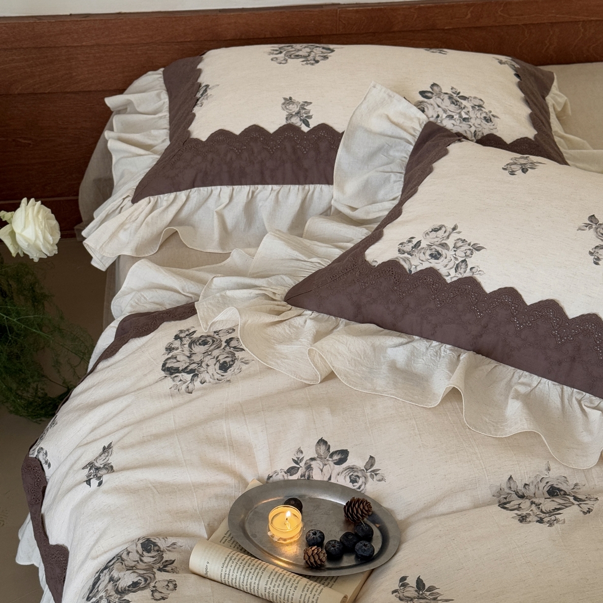 91家纺网 家纺一手货源 找家纺 （总）佳汐蓝家纺 2026新款复古棉麻印花四件套-半亩花田