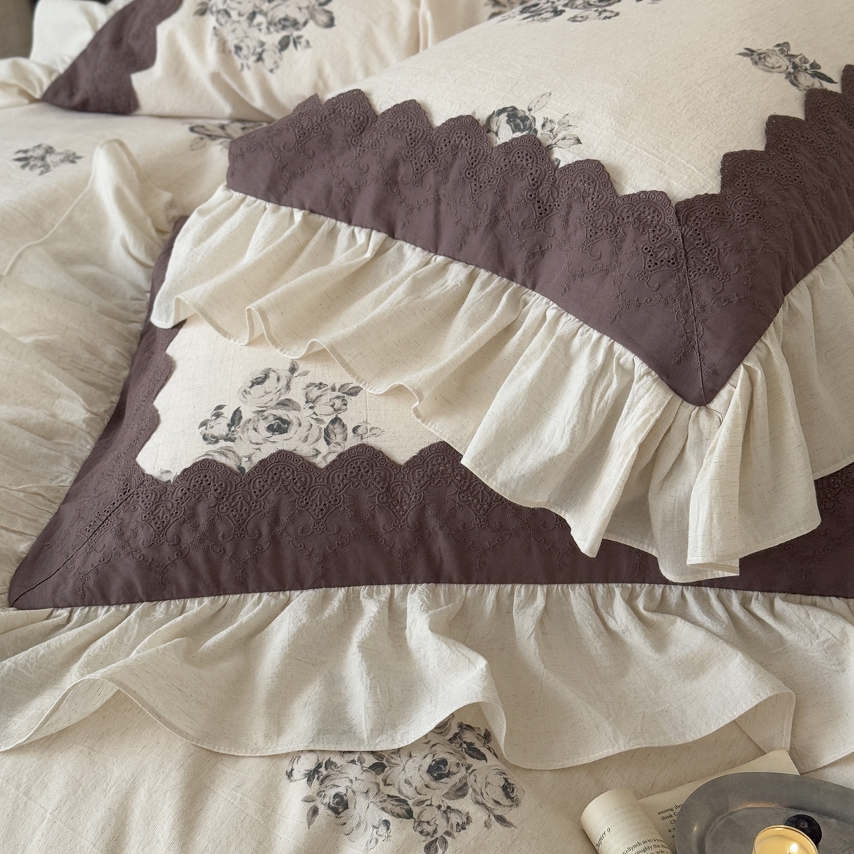 91家纺网 家纺一手货源 找家纺 （总）佳汐蓝家纺 2026新款复古棉麻印花四件套-半亩花田