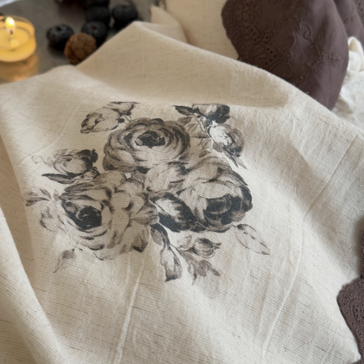 91家纺网 家纺一手货源 找家纺 （总）佳汐蓝家纺 2026新款复古棉麻印花四件套-半亩花田