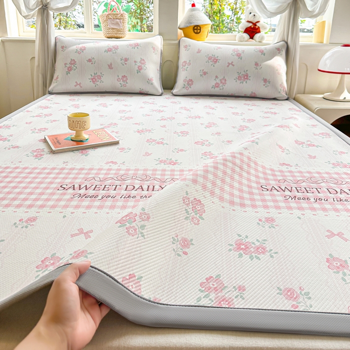 91家纺网 家纺一手货源 找家纺 （总）优品惠 2026春夏新款冰豆豆印花凉席三件套