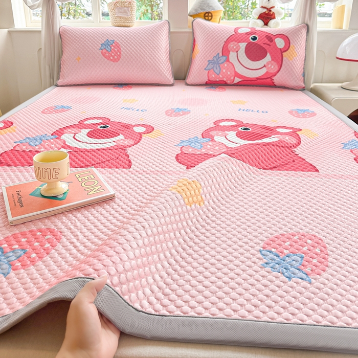 91家纺网 家纺一手货源 找家纺 （总）优品惠 2026春夏新款冰豆豆印花凉席三件套