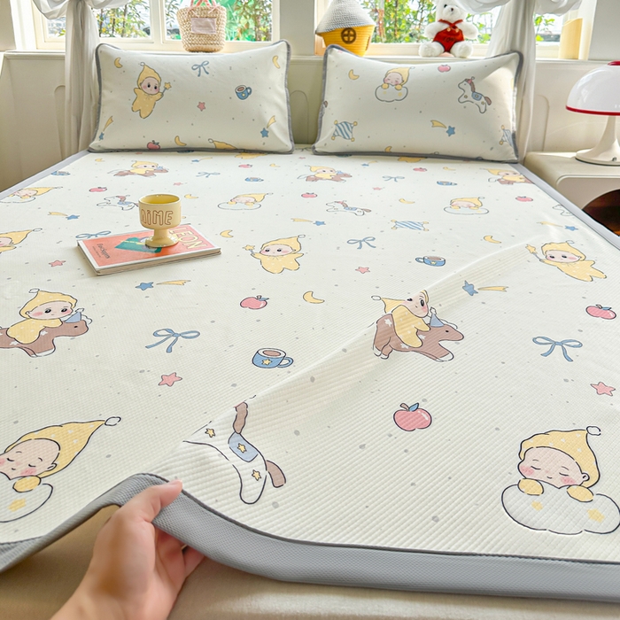 优品惠 2026春夏新款冰豆豆印花凉席三件套 小马星星人