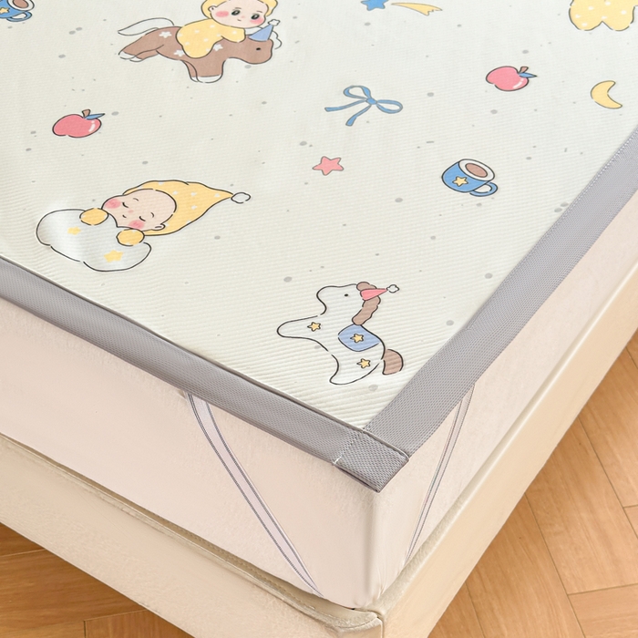 91家纺网 家纺一手货源 找家纺 优品惠 2026春夏新款冰豆豆印花凉席三件套 小马星星人