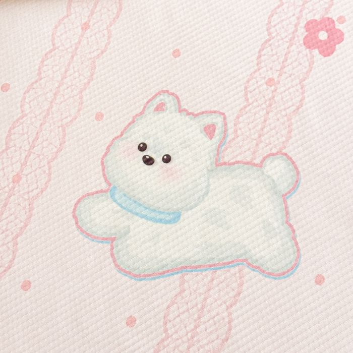 91家纺网 家纺一手货源 找家纺 优品惠 2026春夏新款冰豆豆印花凉席三件套 条纹小狗