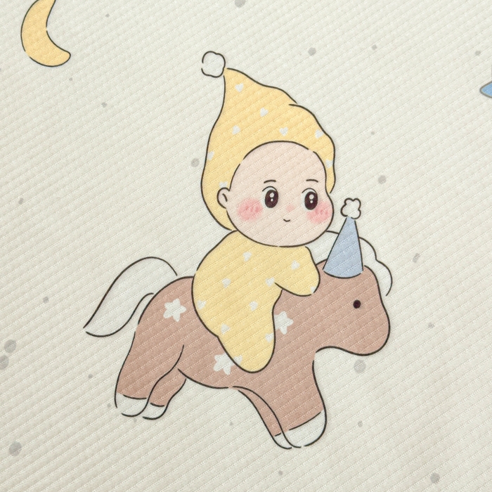 91家纺网 家纺一手货源 找家纺 优品惠 2026春夏新款冰豆豆印花凉席三件套 小马星星人