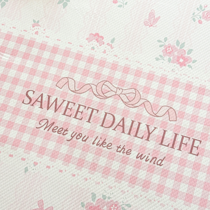 91家纺网 家纺一手货源 找家纺 优品惠 2026春夏新款冰豆豆印花凉席三件套 田园粉语