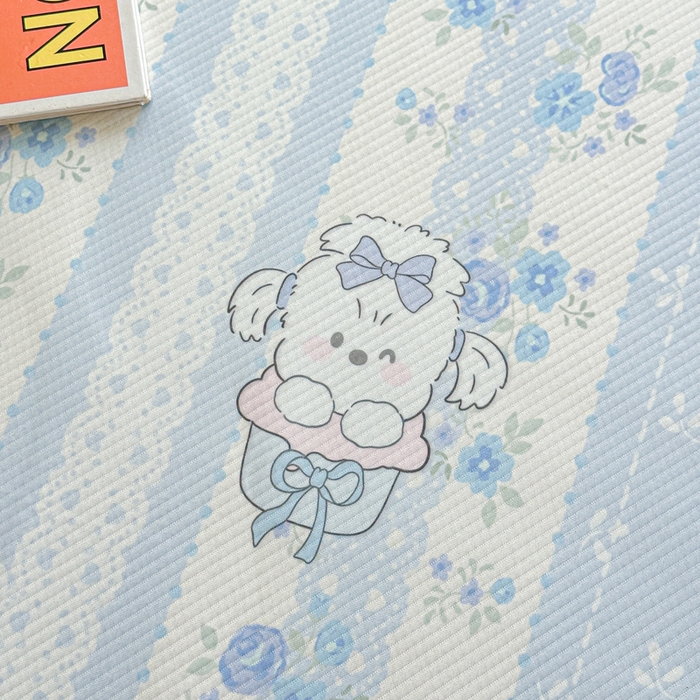 91家纺网 家纺一手货源 找家纺 优品惠 2026春夏新款冰豆豆印花凉席三件套 海盐奶狗