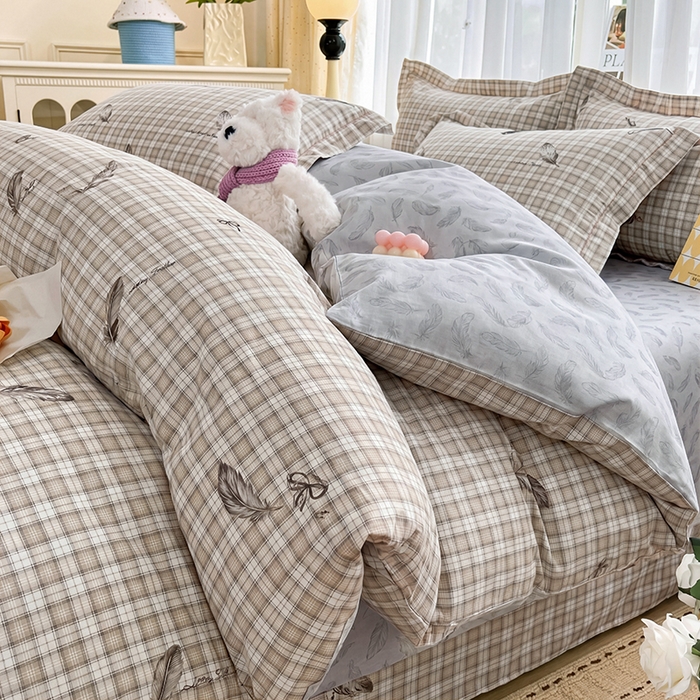 91家纺网 家纺一手货源 找家纺 （总）美织缘家纺 2026直播爆款一字绣吊边床单款纯棉全棉四件套印花百分百（喷气高品质）