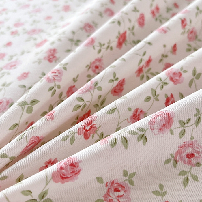 91家纺网 家纺一手货源 找家纺 美织缘家纺 2026直播爆款一字绣吊边床单款纯棉全棉四件套印花百分百（喷气高品质） 艾美-粉