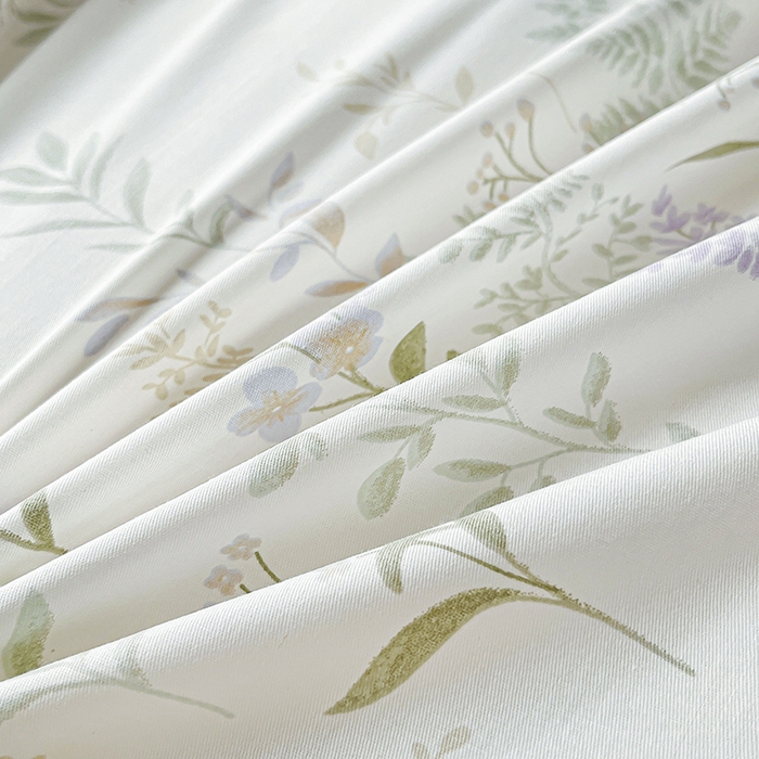 91家纺网 家纺一手货源 找家纺 美织缘家纺 2026直播爆款一字绣吊边床单款纯棉全棉四件套印花百分百（喷气高品质） 田园诗篇-米