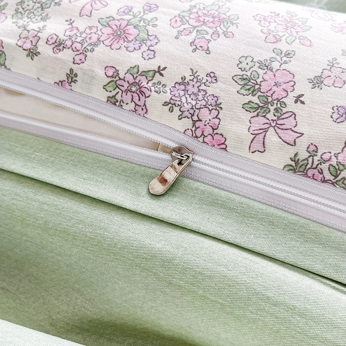 91家纺网 家纺一手货源 找家纺 美织缘家纺 2026直播爆款一字绣吊边床单款纯棉全棉四件套印花百分百（喷气高品质） 粉黛花园-米