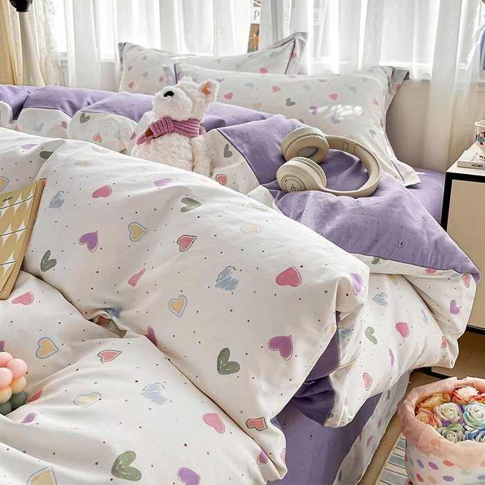 91家纺网 家纺一手货源 找家纺 美织缘家纺 2026直播爆款一字绣吊边床单款纯棉全棉四件套印花百分百（喷气高品质） 简爱-米