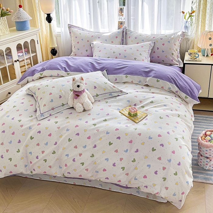 91家纺网 家纺一手货源 找家纺 美织缘家纺 2026直播爆款一字绣吊边床单款纯棉全棉四件套印花百分百（喷气高品质） 简爱-米