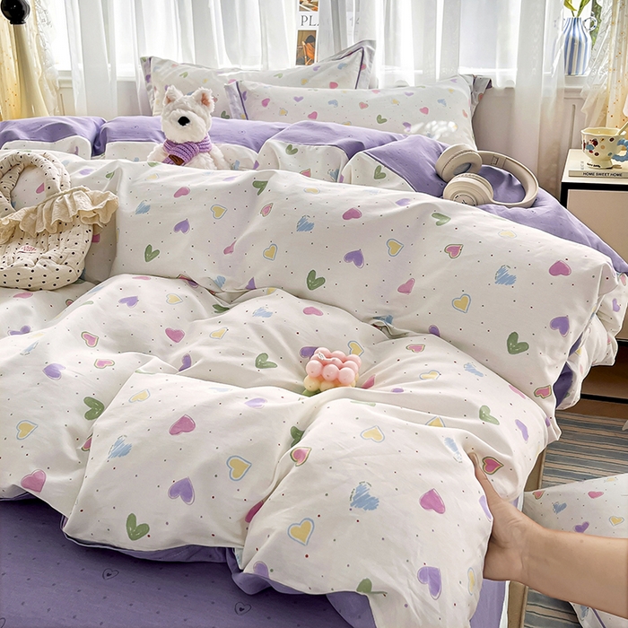 91家纺网 家纺一手货源 找家纺 美织缘家纺 2026直播爆款一字绣吊边床单款纯棉全棉四件套印花百分百（喷气高品质） 简爱-米