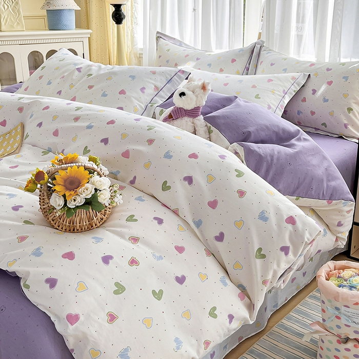 91家纺网 家纺一手货源 找家纺 美织缘家纺 2026直播爆款一字绣吊边床单款纯棉全棉四件套印花百分百（喷气高品质） 简爱-米