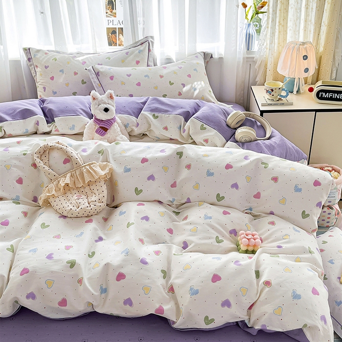 91家纺网 家纺一手货源 找家纺 美织缘家纺 2026直播爆款一字绣吊边床单款纯棉全棉四件套印花百分百（喷气高品质） 简爱-米