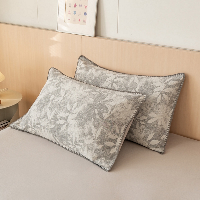 91家纺网 家纺一手货源 找家纺 鸣升家纺 2026春夏新款全棉双层纱大提花夏被夏凉被空调被 香奈花园-灰