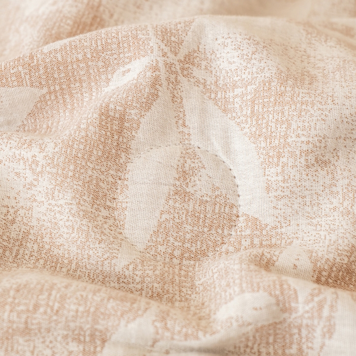 91家纺网 家纺一手货源 找家纺 鸣升家纺 2026春夏新款全棉双层纱大提花夏被夏凉被空调被 香奈花园-咖