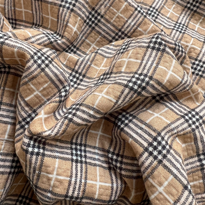 91家纺网 家纺一手货源 找家纺  梵希雅  2026新款泡芙纱夏被四件套简单款 古典格