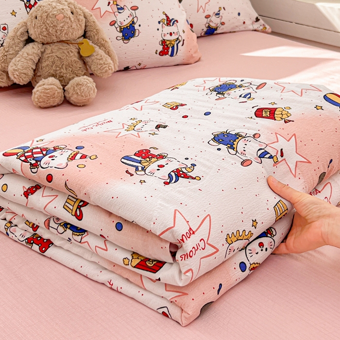 91家纺网 家纺一手货源 找家纺 （总）花伞家居 2026新款皱皱双层纱夏被夏凉被空调被四件套