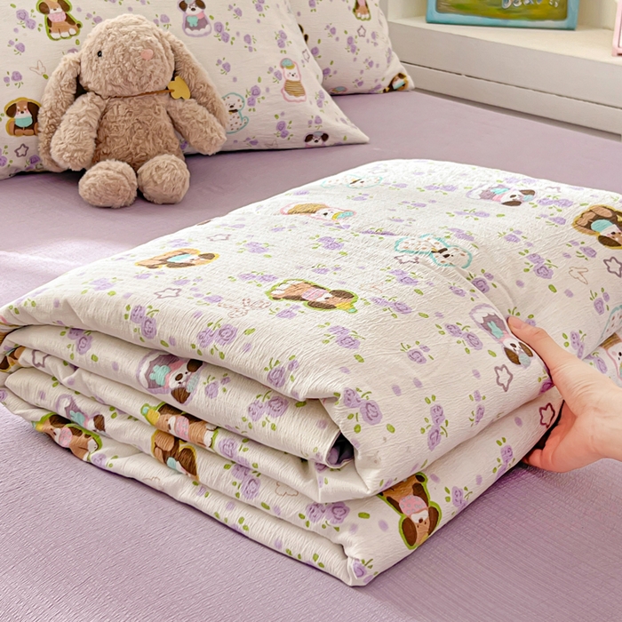 91家纺网 家纺一手货源 找家纺 （总）花伞家居 2026新款皱皱双层纱夏被夏凉被空调被四件套