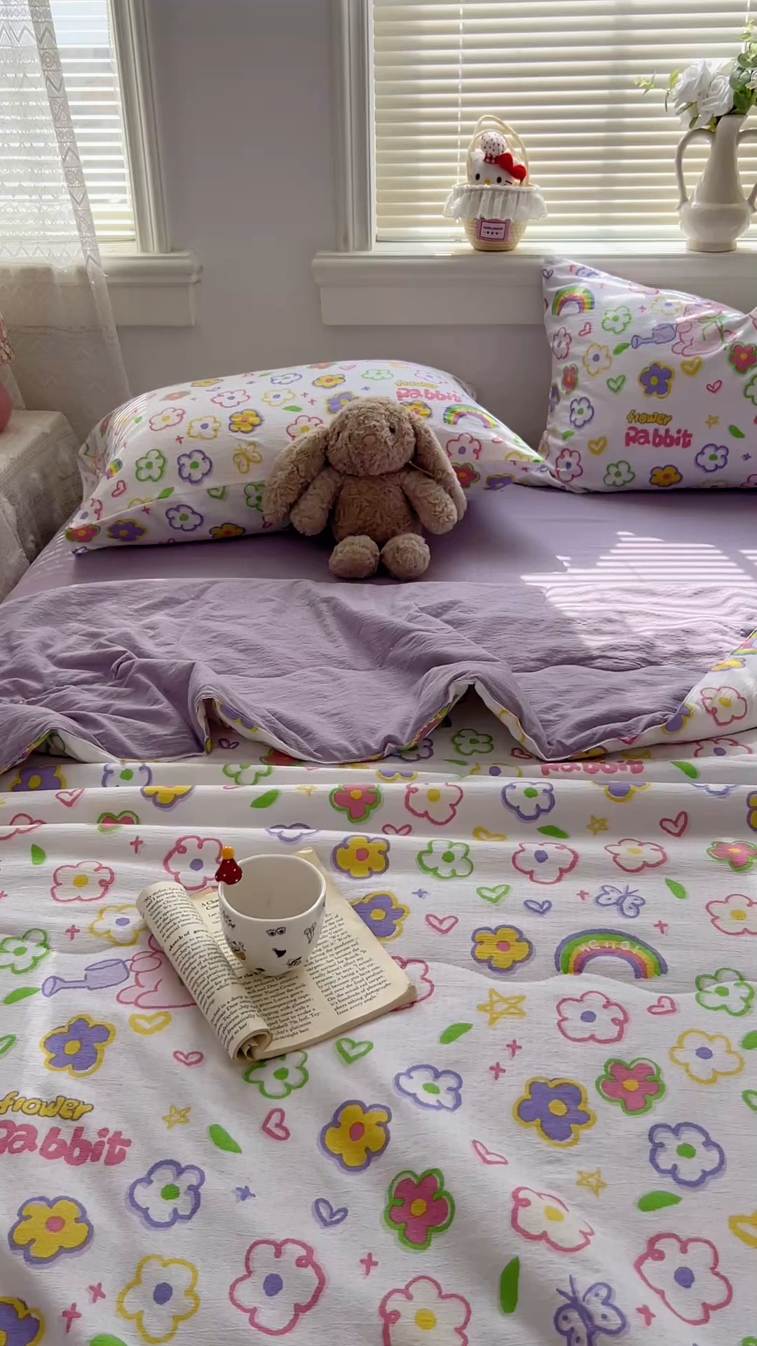 91家纺网 家纺一手货源 找家纺 花伞家居 2026新款皱皱双层纱夏被夏凉被空调被四件套 夏被-花匠兔