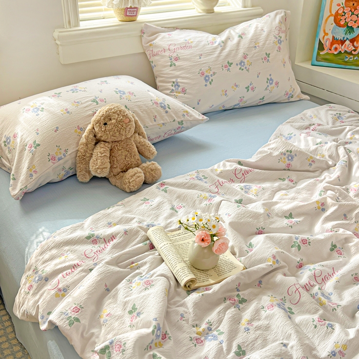 91家纺网 家纺一手货源 找家纺 花伞家居 2026新款皱皱双层纱夏被夏凉被空调被四件套 夏被-锦朵