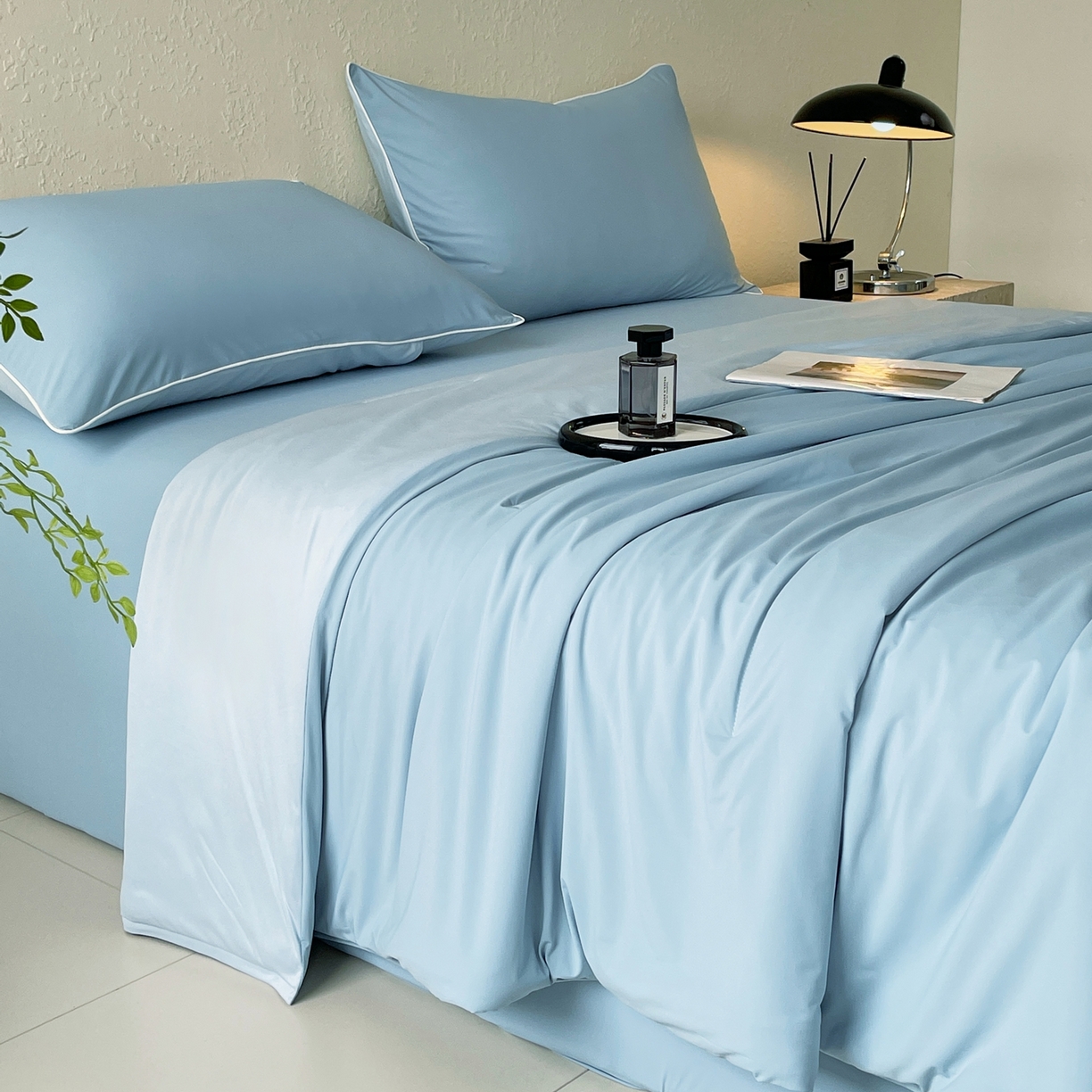 91家纺网 家纺一手货源 找家纺 色鬼布艺高端家居主号 2026新款深睡双面凉感控温被夏被夏凉被空调被现货现发3.0 静水蓝