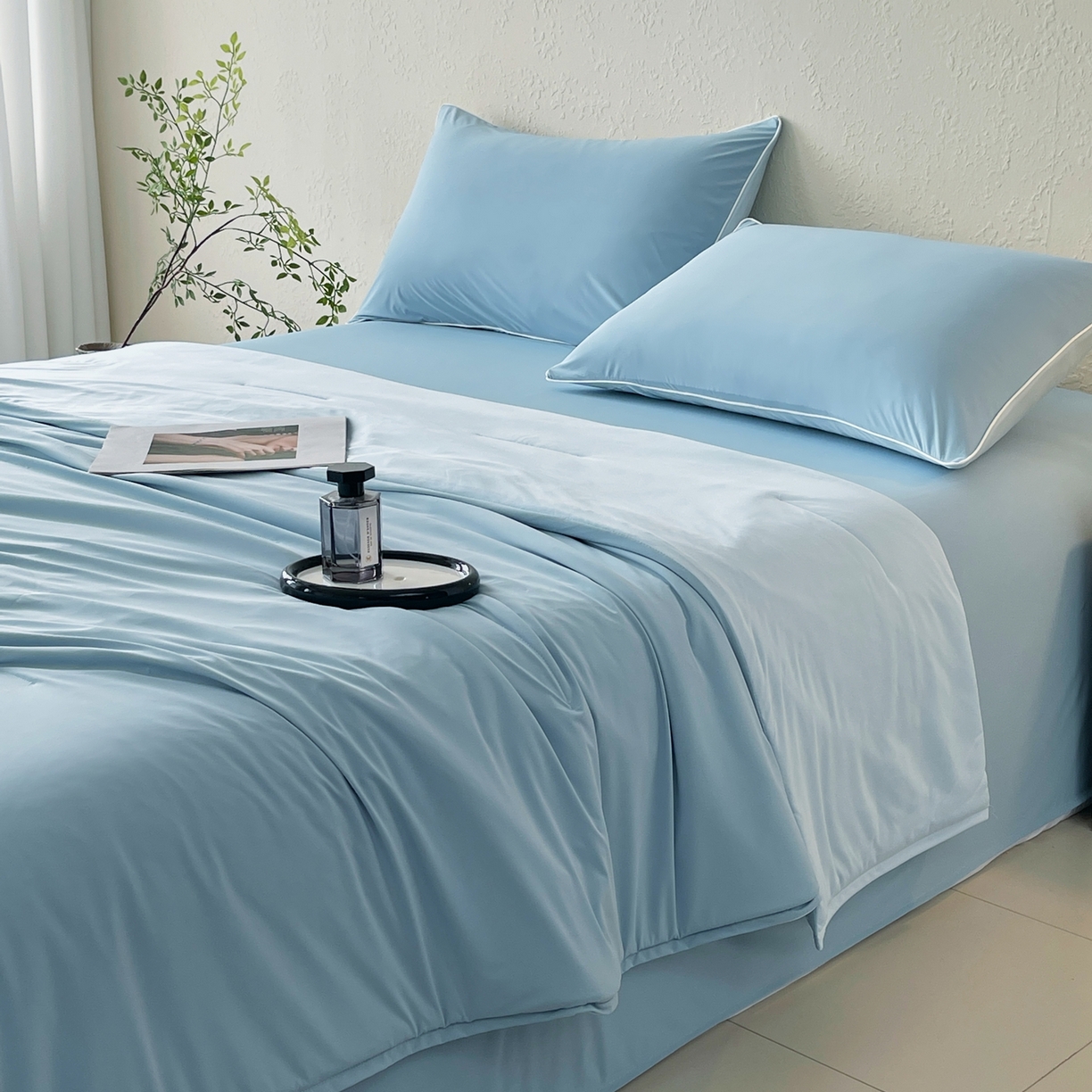 91家纺网 家纺一手货源 找家纺 色鬼布艺高端家居主号 2026新款深睡双面凉感控温被夏被夏凉被空调被现货现发3.0 静水蓝