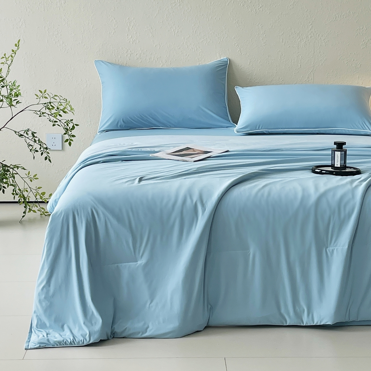 91家纺网 家纺一手货源 找家纺 色鬼布艺高端家居主号 2026新款深睡双面凉感控温被夏被夏凉被空调被现货现发3.0 静水蓝