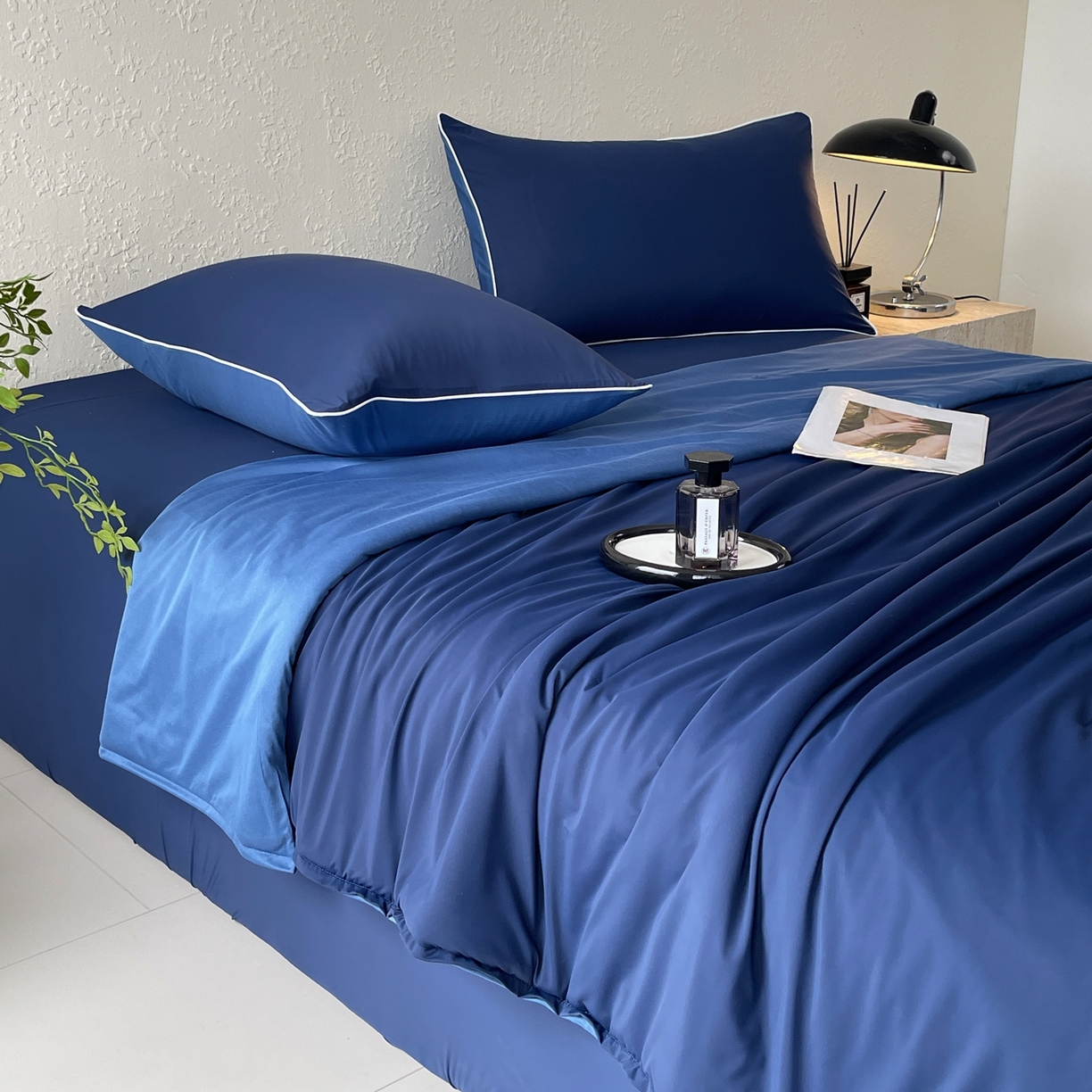 91家纺网 家纺一手货源 找家纺 色鬼布艺高端家居主号 2026新款深睡双面凉感控温被夏被夏凉被空调被现货现发3.0 深睡蓝