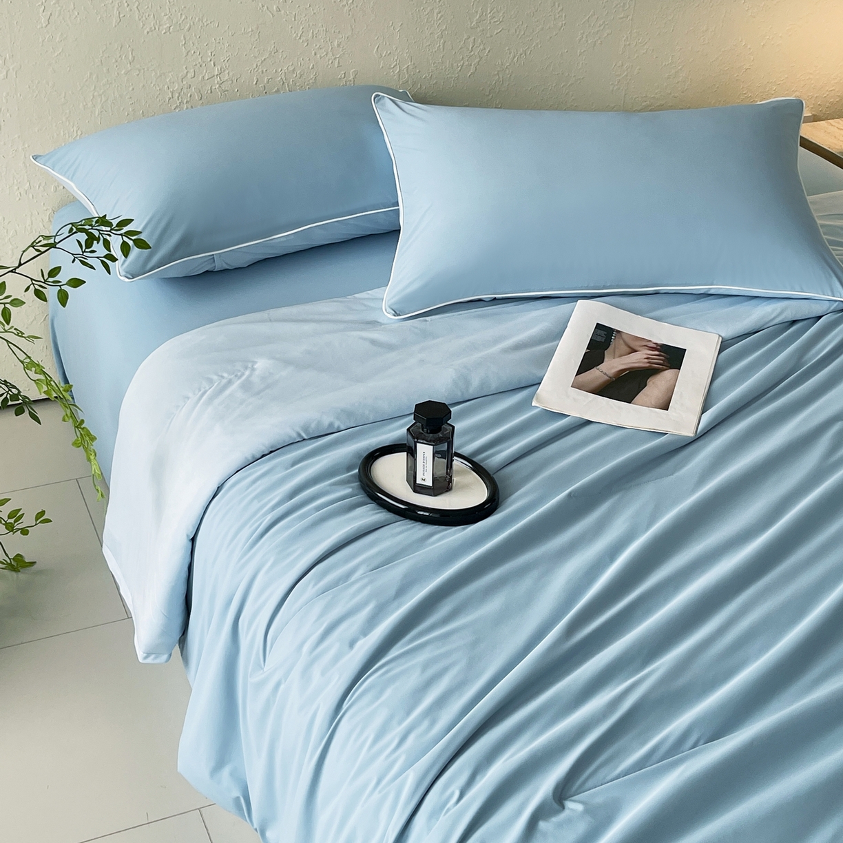 91家纺网 家纺一手货源 找家纺 色鬼布艺高端家居主号 2026新款深睡双面凉感控温被夏被夏凉被空调被现货现发3.0 静水蓝