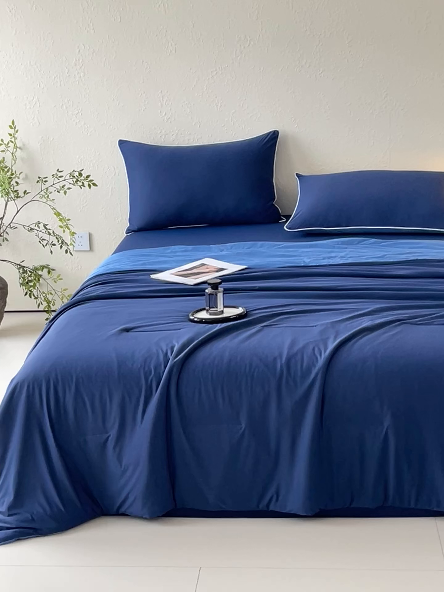 91家纺网 家纺一手货源 找家纺 色鬼布艺高端家居主号 2026新款深睡双面凉感控温被夏被夏凉被空调被现货现发3.0 深睡蓝