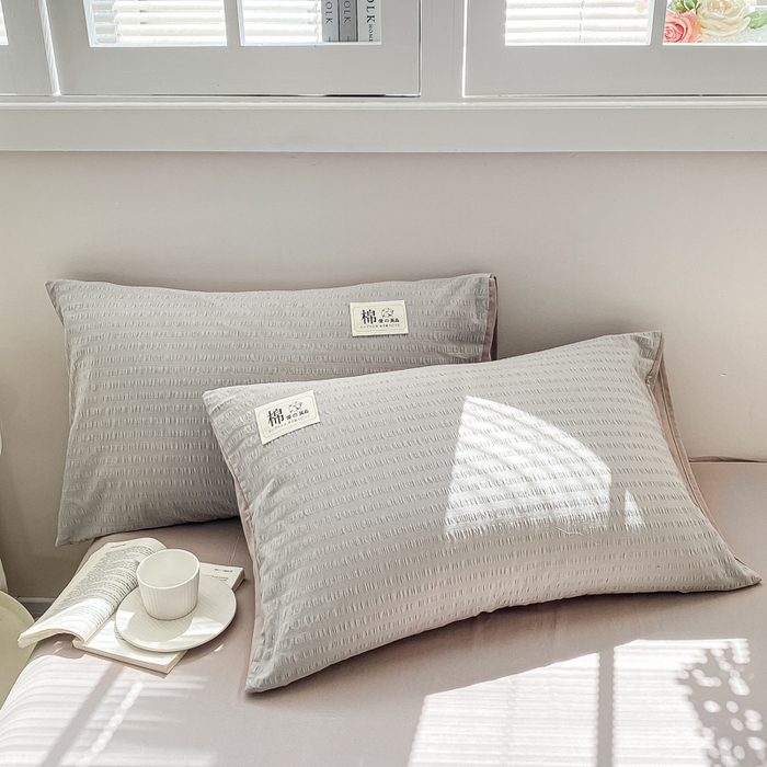 91家纺网 家纺一手货源 找家纺 鸣升家纺 2026新款A类全棉提花皱皱纱夏被100%棉花被空调被 气质灰