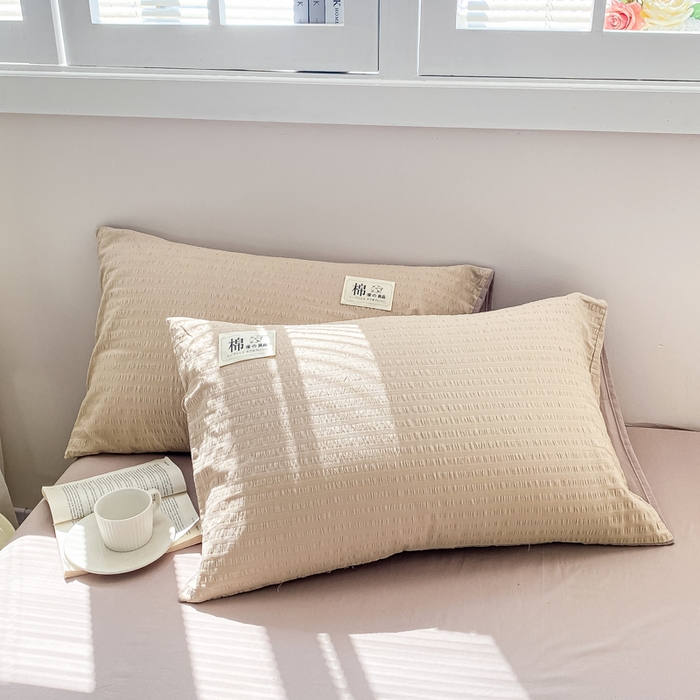 91家纺网 家纺一手货源 找家纺 鸣升家纺 2026新款A类全棉提花皱皱纱夏被100%棉花被空调被 香槟色