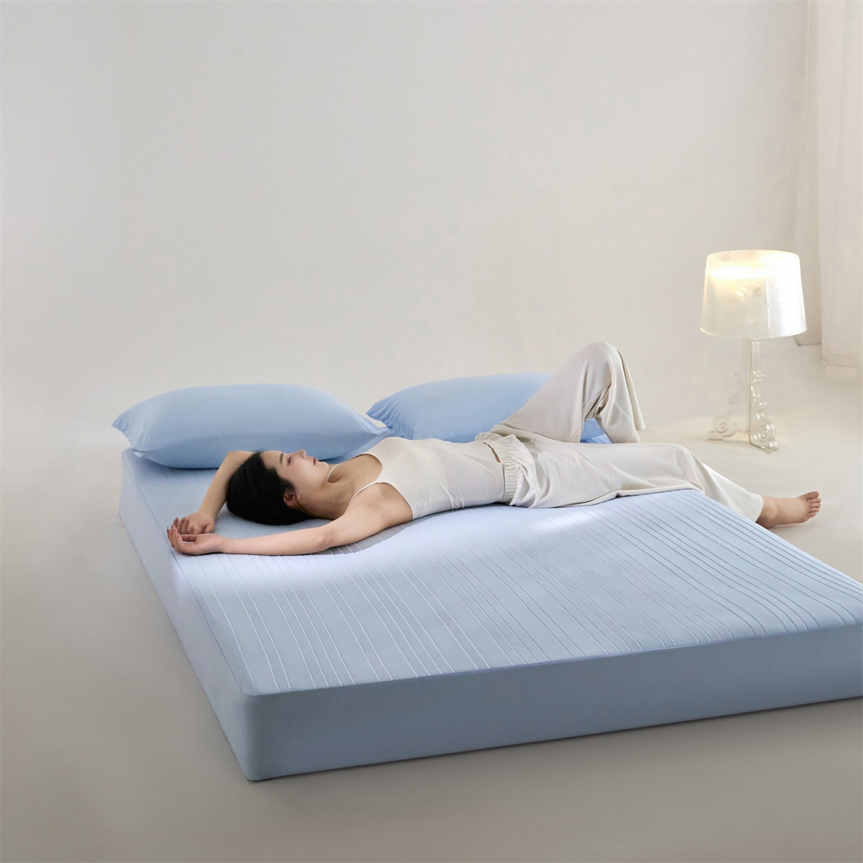 91家纺网 家纺一手货源 找家纺 （总）头等舱 2026新款锦氨A类深睡无胶透气自然凉感床笠软凉席