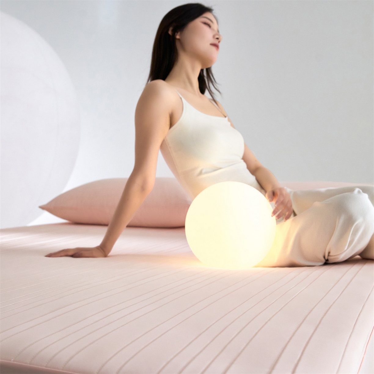 91家纺网 家纺一手货源 找家纺 头等舱 2026新款锦氨A类深睡无胶透气自然凉感床笠软凉席 软凉席-淡粉玉