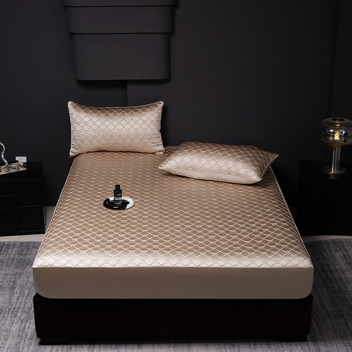 91家纺网 家纺一手货源 找家纺 （总）阿那亚 2026新款冰萃凉感硅胶凉席三件套夏被四件套