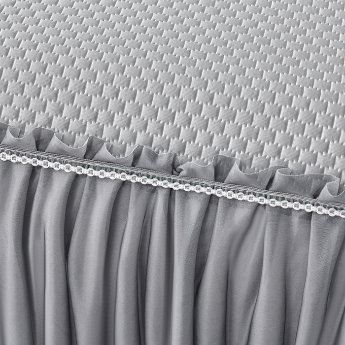 91家纺网 家纺一手货源 找家纺 星窝家纺 2026新款冰豆豆床裙款凉席 灰调树影